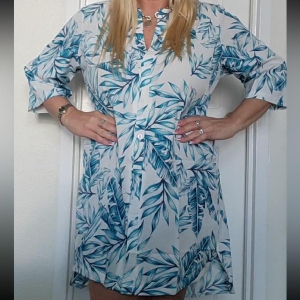 Women's Cover Up Shirt V-Neck Swimsuit Cover-up, Button Down